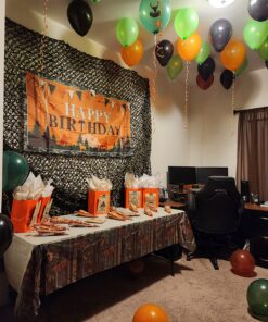 Creative Converting Solid Plastic Banquet Table Cover with Border Print, Hunting Camo 1 11 81uPuKZePXL