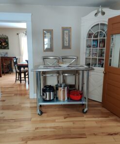 GRIDMANN NSF Stainless Steel Work & Prep Table 48 x 24 Inches with Caster Wheels and Under Shelf for Restaurant, Home, Hotel 48 in Long x 24 in Deep 28 81uQooQJQfL