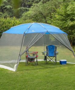 Alternative view of ALPHA CAMP Oversized Camping Folding Chair Heavy Duty Steel Frame Support 350 LBS Collapsible Padded Arm Chair with Cup Holder Quad Lumbar Back Chair Portable for Outdoor/Indoor Black Grey