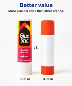 Avery Glue Stic White, 0.26 oz., Washable, Nontoxic, Permanent Adhesive, 1 Glue Stick (00161) 1 stick 15 81uRS0MDHiL