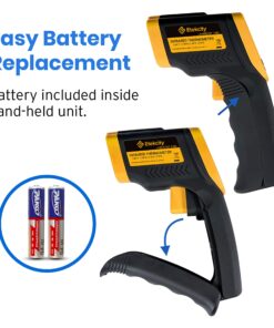 Etekcity Infrared Thermometer Temperature Gun for Cooking, -58°F to 1130°F, Digital Heat Gun for Meat Pizza Oven, Laser Tool for Indoor Outdoor Pool, Cooking, Candy, Griddle Hvac, Yellow 34 81uTcMDhaSL