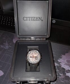 Citizen Men's Promaster Navihawk A-T Eco-Drive Pilot Watch, Atomic Timekeeping, Chronograph, Power Reserve Indicator, Luminous Hands and Markers, Anti-Reflective Crystal Black Rubber Strap 45 81uUDMoELFL