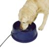 K&H Pet Products Thermal-Bowl Outdoor Heated Dog Bowl Blue 96 Ounces