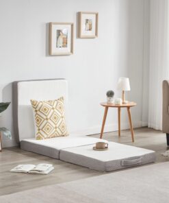 Kingfun Folding Mattress, 3 inch Tri-fold Memory Foam Mattress Topper with Washable Cover,Folding Mattress CertiPUR-US Certified, Play Mat, Foldable Bed, Guest beds, Camp Portable Bed,Single Single 16 81uXd82bmYL