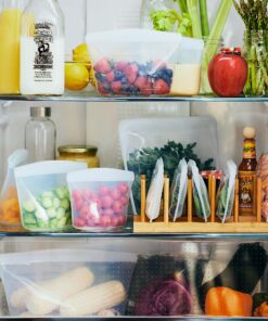 Stasher Reusable Silicone Storage Bag, Food Storage Container, Microwave and Dishwasher Safe, Leak-free, Bundle 2-Pack Bowls, Clear 15 81uYXQujJcL