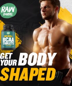 Raw Barrel BCAA Tablets - 120 Extra Strong 1000mg Pills - 2:1:1 Ratio Branched Chain Amino Acid Supplement - Non-GMO Natural Ingredients 21 81uZlAH549L