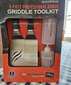 Blackstone 1542 Flat top Griddle Professional Grade Accessory Tool Kit (5 Pieces) 16 oz Bottle, Two Spatulas, Chopper/Scraper and One Cookbook-Perfect for Cooking Indoor or Outdoor, Multicolor 31 81uaWKQhsYL