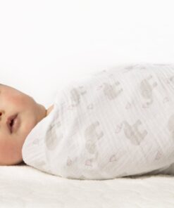 SwaddleDesigns Marquisette Swaddling Blanket, Premium Cotton Muslin, Elephant and Pastel Yellow Chickies 6 81ubIcAnIuL