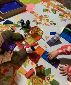 Playmags 100-Piece Magnetic Tiles Building Blocks Set, 3D Magnet Tiles for Kids Boys Girls, Educational STEM Toys for Toddlers… plain 36 81udjGA8W0L