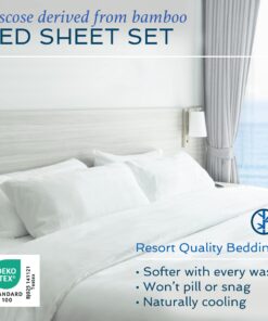 Alternative view of Hotel Sheets Direct 100% Viscose Derived from Bamboo Sheets Queen - Cooling Luxury Bed Sheets w Deep Pocket - Silky Soft - Light Pink