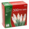Noma/Inliten 48150-88 Holiday Wonderland Clear Green Wire Christmas Mini Light Set, 300 Count