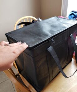 NZ home Insulated Cooler Bag and Food Warmer (XL Plus, 2 Pack) for Food Delivery & Grocery Shopping with Zippered Top, Black XL Plus 49 81uef3QZSEL