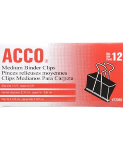ACCO Binder Clips, Medium, Black, 12 per Box, 2 Boxes (72062) 15 81uetSADoL
