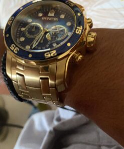 Invicta Men's Pro Diver Collection Chronograph Watch 48mm Gold & Blue 30 81ugjGCV L