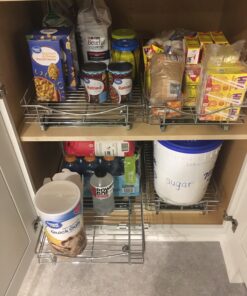 LYNK PROFESSIONAL® Pull Out Cabinet Organizer, 11"W x 21"D - Slide Out Drawers for Kitchen Cabinets - Sliding Pantry Shelves - Roll Out Shelf Storage for Pots, Pans - Lifetime Limited Warranty, Chrome 11" W x 21" D 11x21 Chrome 33 81uiKyNPokL