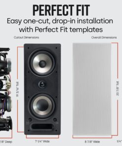 Polk Audio 265-RT 3-way In-Wall Speaker - The Vanishing Series | Easily Fits in Ceiling/Wall | High-Performance Audio - Use in Front, Rear or as Surrounds | With Power Port & Paintable Grille - Black Single 44 81uiURn30L