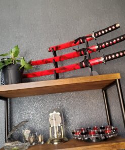 Master Cutlery 3 Piece Marble Red Katana Sword Set 29 81ujPX3fwL
