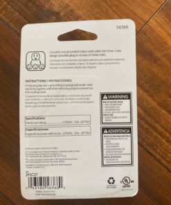 GE 3-Outlet Extender, Grounded Wall Tap, Adapter Spaced, 3-Prong, Multiple Plug, Power Splitter, Cruise Essentials, Use for Home Office School Dorm, UL Listed, White, 58368 1 Pack 3 Outlet | 3-Prong Cube 67 81ujl 36mDL