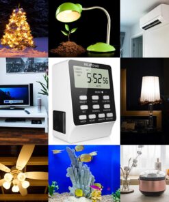 Outlet Timer, NEARPOW Dual Digital Light Timer with 2 Independently-controlled Outlets, 18 ON/OFF Programs, 24-Hour and 7-Day Programmable,Indoor Heavy Duty Electrical Timer Switch, 3 Prong, 15A/1800W 1 25 81ukc9vEFFL