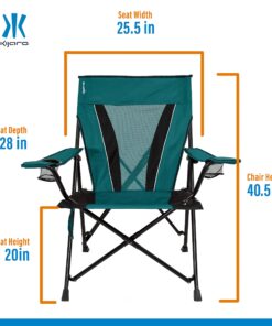 Kijaro XXL Dual Lock Portable Camping Chair - Supports Up to 400lbs - Enjoy The Outdoors in a Versatile Folding Chair, Sports Chair, Outdoor Chair & Lawn Chair Cayman Blue Iguana 12 81ulPks3FeL