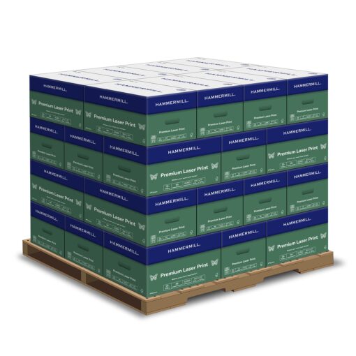 Hammermill Printer Paper, Premium Laser Print 28 lb, 8.5 x 11 – 1 Pallet, 32 Cases (128,000 Sheets) - 98 Bright, Made in the USA, 125534P Pallet | 128k Sheets Letter (8.5x11) 28lb