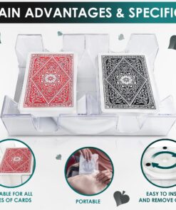 Dual Deck Revolving Card Holder - 360 Degree Revolving Holder Playing Card Holders for Adults Clear Tray Card Holders for Playing Cards Holder Plastic Card Holder Poker Tables Acrylic Card Holder 16 81umHi4gAPL