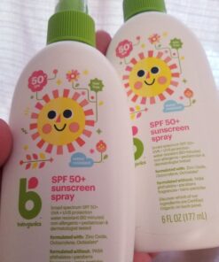 Babyganics SPF 50 Baby Sunscreen Spray | UVA UVB Protection | Octinoxate & Oxybenzone Free | Water Resistant, Unscented, 6 Ounce (Pack of 2) 6 Fl Oz (Pack of 2) 50 81unlQmwPhL 1