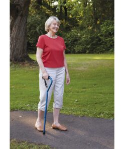 Alternative view of Carex Ergo Offset Cane with Soft Cushioned Handle - Adjustable Walking Cane for Women - Black Cane with Floral Pattern and Flowers, Black Floral