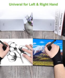 OTraki 4 Pack Artist Gloves for Drawing Tablet Free Size with Two Fingers for Graphics Pad Painting Good for Right or Left Hand - 2.95 x 7.87 inch M Black 29 81urDs7rq3L