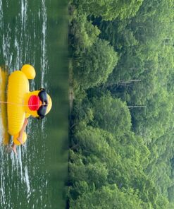 Game 5000-BB Giant Derby Float, Fun Rubber Duck, Quick-Fill Valves Pool Rafts & Inflatable Ride-ons, 300 lb Capacity, Built-In Cup Holders, 81” L x 76” W x 44” T Without Pump 34 81usi6GToL
