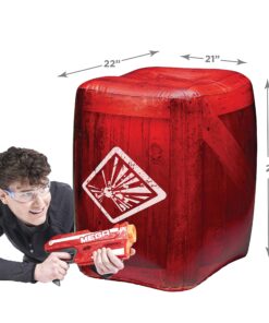 Alternative view of BUNKR BattleZones Battle Royale Inflatable Bunker Fort - 4 Piece Barricade Shield Set Crates and Barrels - Perfect for NERF Party Blue