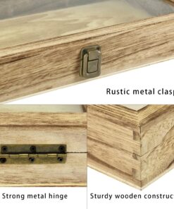 MOOCA Wooden Jewelry display case with Tempered Glass Top Lid, Oak Color 14 81usxFF2WCL