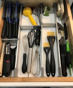 PRACTICAL COMFORT Kitchen Drawer Organizer for Silverware Utensils Flatware 9 Dividers Set | MEDIUM | 3 Dividers 17.5" to 19.7" + 6 Dividers 3.8" 39 81utc0eko2L