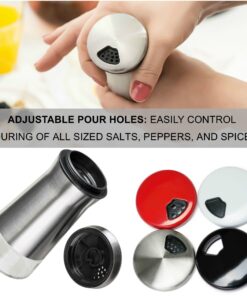 CHEFVANTAGE Salt and Pepper Shakers Set with Adjustable Holes - Black 19 81uvEqZuMuL