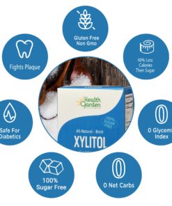 Health Garden Birch Xylitol Sweetener - Non GMO - Kosher - Made in the U.S.A. - Keto Friendly, 50 Count (Pack of 1) 50 Count (Pack of 1) 10 81uwABSAmnL