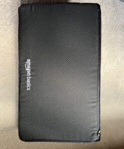 Amazon Basics Under Desk Foam Foot Rest with Washable Cover Comfortable Foot Stool for Home and Office, Black, 5.1 x 10.2 x 17.3 Inch 24 81uwrdBSKbL