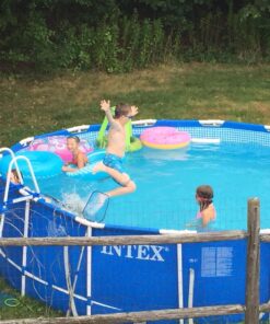 Intex 15ft X 48in Metal Frame Pool Set with Filter Pump, Ladder, Ground Cloth & Pool Cover 15-Feet by 48-inch 34 81uxaFSWwHL