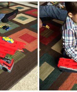 Hot Wheels Playset with Hw MEGA Hauler Toy Truck & 1:64 Scale Car, Stores 50+ Vehicles, Expands to 6 Levels red 28 81uxruOo3L 2