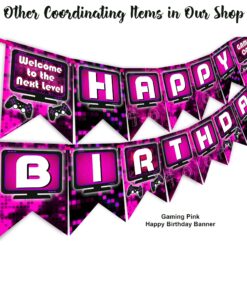POP parties Gaming Party LARGE Invitations - 10 Invitations + 10 Envelopes 9 81uzBeLiGL