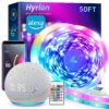 hyrion Smart LED Light Strips,50 ft WiFi LED Light,Sound Activated Color Changing with Alexa and Google,Sync Music with Led Strip Lights for Bedroom for Living Room, Home Decor 50ft 34 81uzpAojUNL