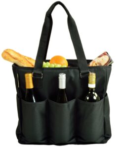 Picnic at Ascot 541-BLK Large Insulated Multi Pocketed Travel Bag With 6 Exterior Pockets, Black 7 81v 2EpBWvL