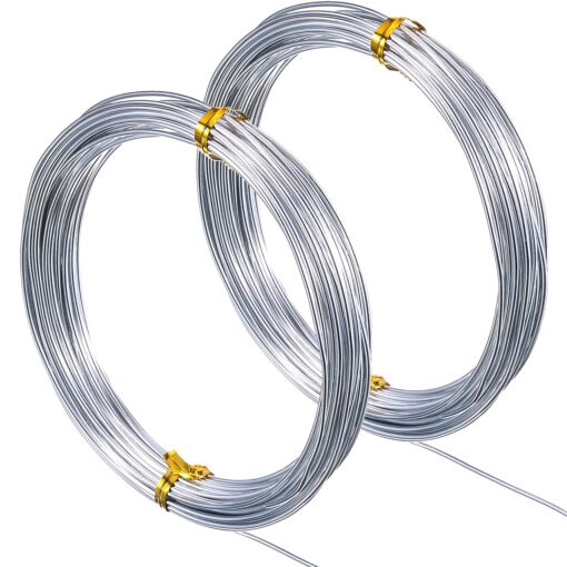 TecUnite 65.6 Feet Silver Aluminum Craft Wire, Soft and Flexible Metal Armature Wire for DIY Manual Arts and Crafts (1.5 mm) 1.5 mm