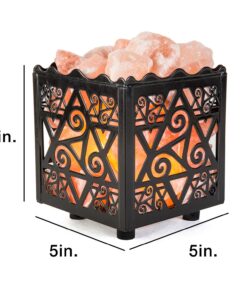 Alternative view of CRYSTAL DECOR Himalayan Pink Salt Lamp Basket & Dimmer Cord Bulb Star