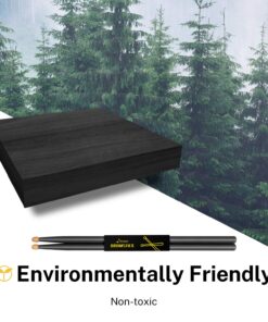 Donner Drum Sticks, 5A Drumsticks Classic Maple Wood Black Drumsticks With Storage Bag, 2 Pairs 16 81v1LCXksEL