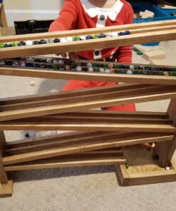 Wooden Marble Run Roller Track Toy with Free Marbles, 18" High, Amish Built in The USA 11 81v25oknb L