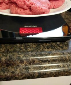 AccuWeight 201 Digital Multifunction Meat Food Scale with LCD Display for Baking Kitchen Cooking, 11lb Capacity by 0.1oz, Tempered Glass Black 48 81v3tMMeOL