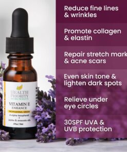 Organic Vitamin E Oil for Skin & Scars - 100% Pure Natural Vitamin E Serum Hand Made in South Carolina, 15000 IU Vitamin E Oil for Face & Hair, Non-GMO, Gluten, Cruelty Free, Vegan, Lavender 0.5 Fl Oz Scented 0.5 Fl Oz (Pack of 1) 20 81v40mp3iSL