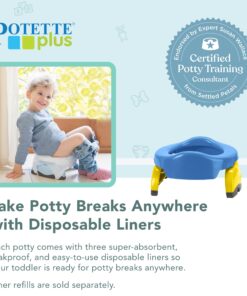 Kalencom Potette Plus 2-in-1 Travel Potty and Trainer Seat - Dual-Purpose Potty Training Toilet Seat - Portable Potty for Toddler Travel - With Durable, Lock-In Legs and Splash Guard - Blue 13 81v4CMORgjL