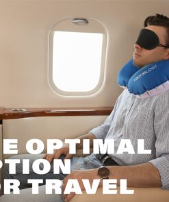 TREKOLOGY Inflatable Neck Pillow for Travel - Ultimate Comfort and Support for Airplanes, Cars, and More - Ergonomic Design for Restful Sleep and Neck Relief - Essential Travel Accessory Navy Blue 22 81v67Tj6jRL