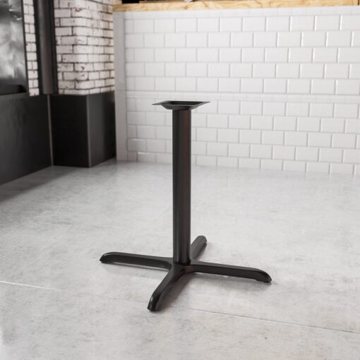 Flash Furniture 30'' x 30'' Restaurant Table X-Base with 3'' Dia. Table Height Column Black